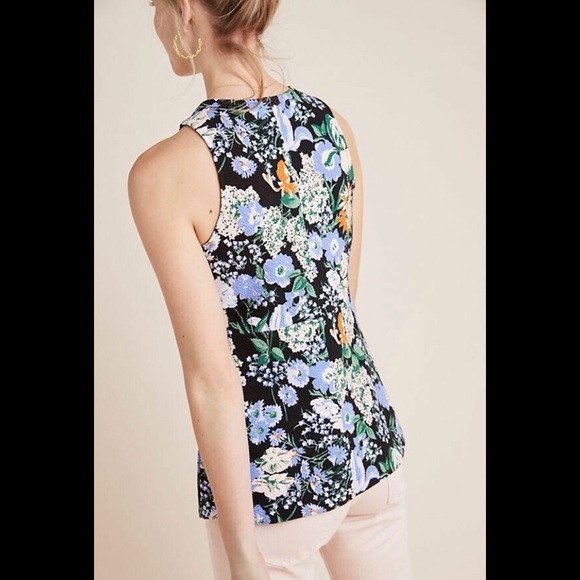 Anthropologie by Meave Black Floral Top Small - Picture 2 of 5